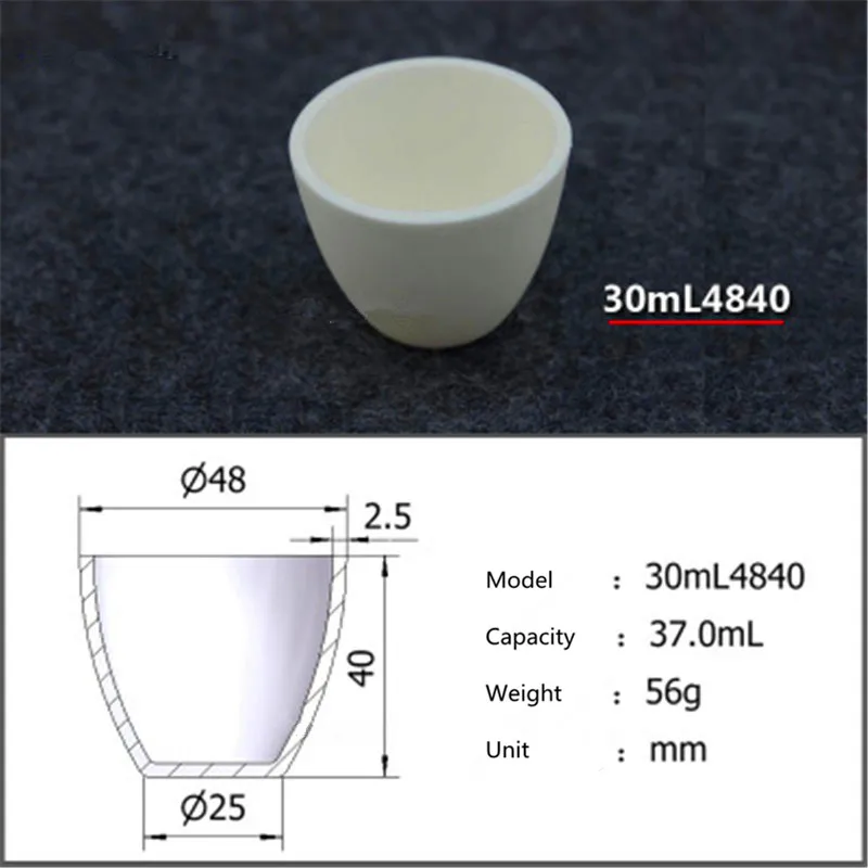 99.5% corundum crucible/Alumina ceramic crucible/30ml4840/Temperature resistance 1600 degree / sintered ceramic crucible