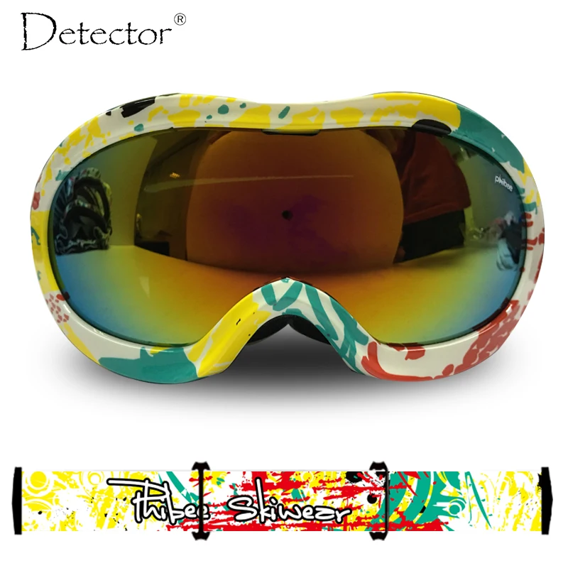 Detector Kids Double Anti-Fog UV400 Protection Ski Goggles Boys Girls Snowboard Ski Glasses Winter Snow Sports Googles