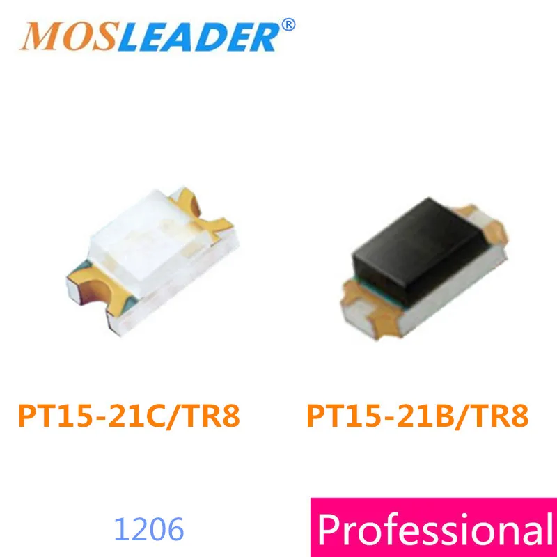 Mosleader PT15-21C/TR8 PT15-21C/TR8 1206 500pcs 2000pcs 3216 30V 20mA PT15-21C PT15-21B Flat clear Chip Phototransistor Chinese