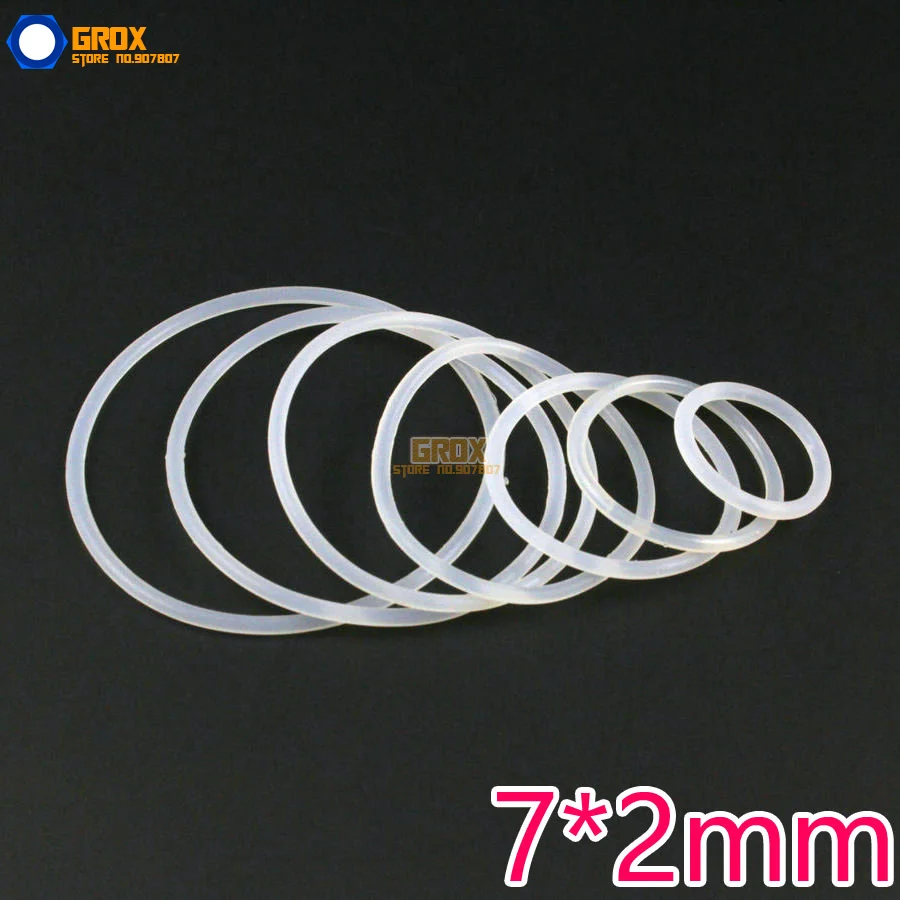 

250 Pieces 7*2mm Silica Gel Sealing Gasket Seal Washer O Ring