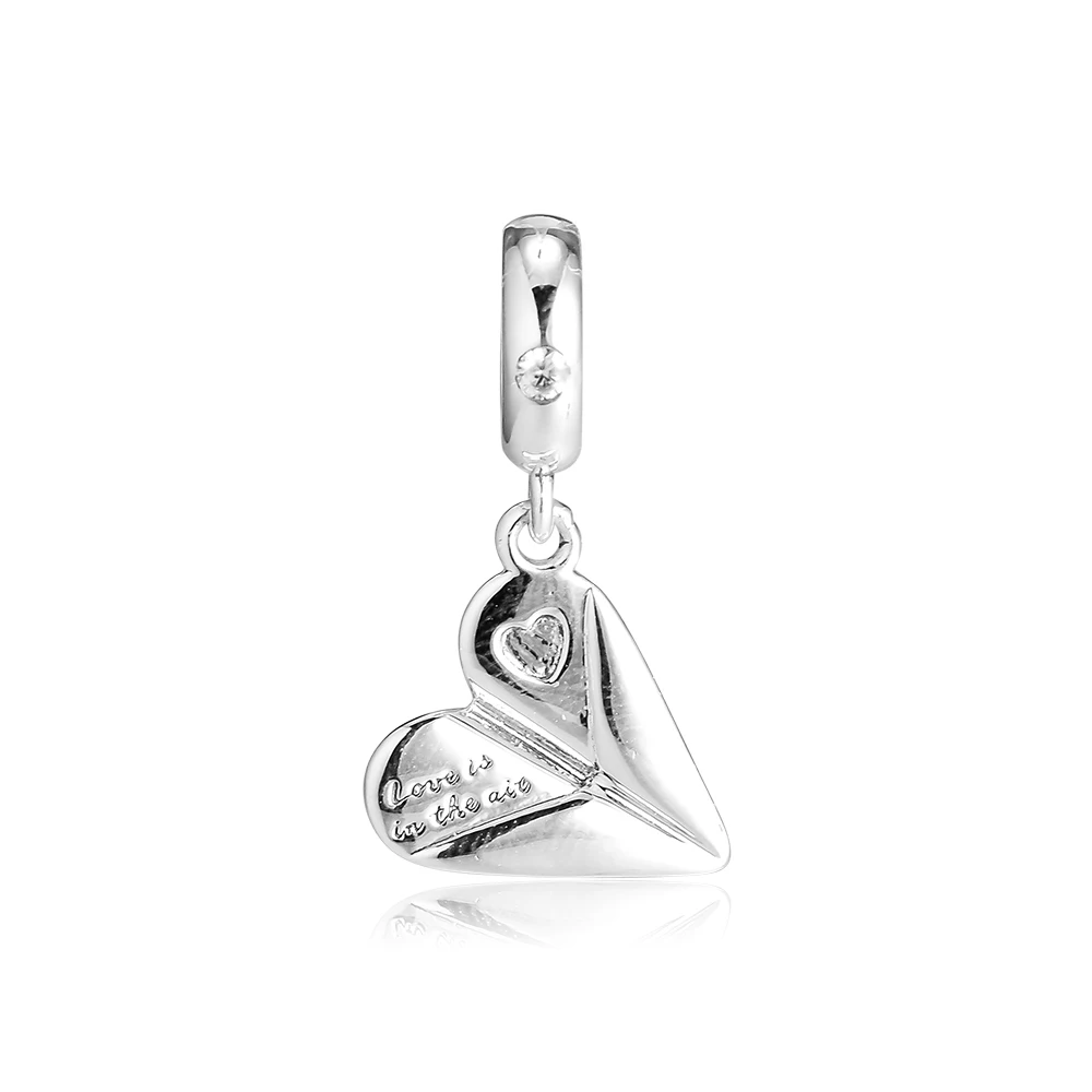 

CKK Beads Spring Heart Paper Plane Bead Charm Sterling Silver 925 Charms Women Jewelry Original For Bracelet Necklace Berloque