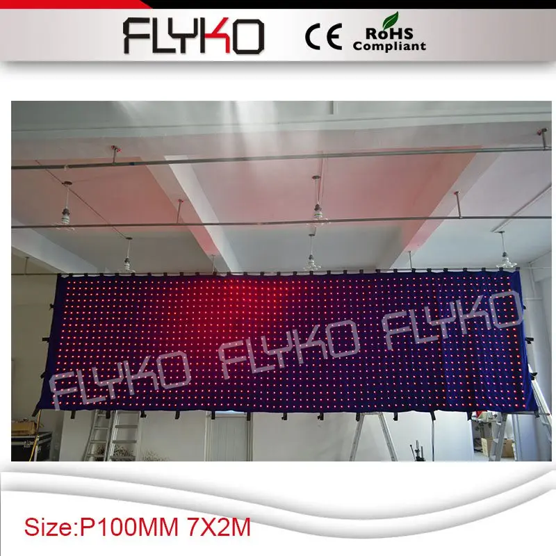 Flykostage led curtain display text pitcure gif flash