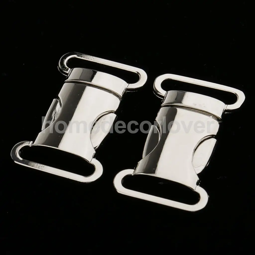 2pcs Stainless Steel Side Release Buckle for Paracord Bracelet Dog Collar Bag Clasp durable Stainless steel material