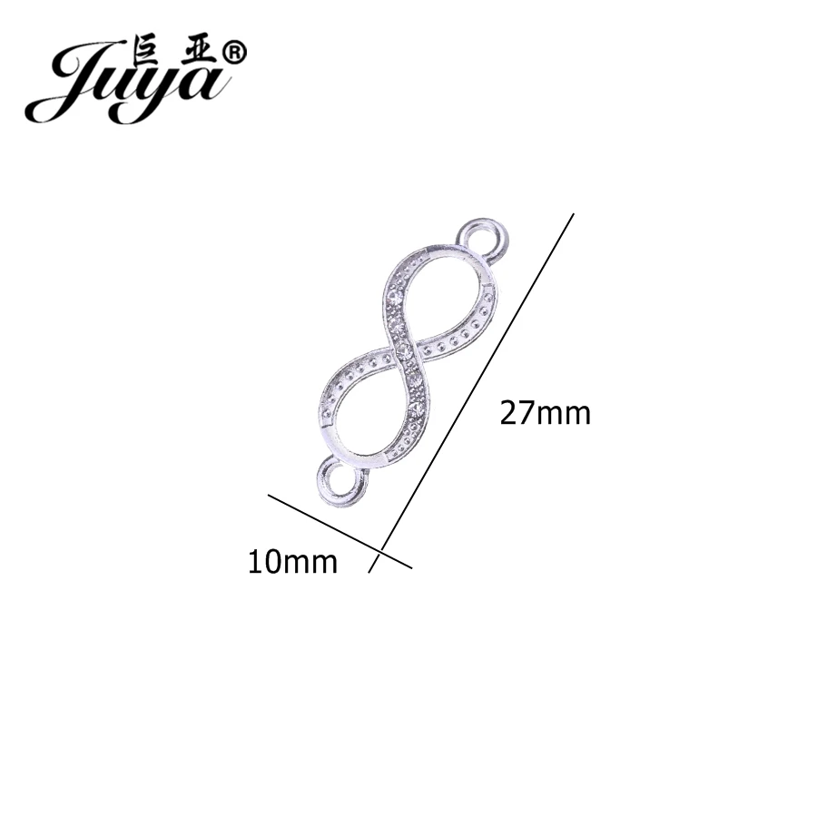 10 Stück verschiedene Unendlichkeits-Kristall-Charms-Anschlüsse für Schmuckherstellung, DIY-Armband, Halskette, Schmuckzubehör, Bastelzubehör – Detail 9