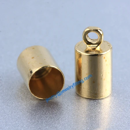 

Jewelry findings raw brass End caps for laether cord end cap crimp beads 5.5*10mm