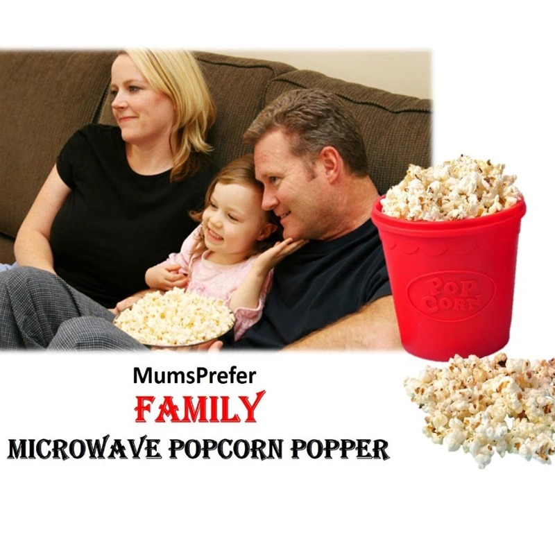 WALFOS FOOD GRADE Silicone Popcorn Container  DIY Silicone Microwave Popcorn Maker Bucket  As Seen On TV