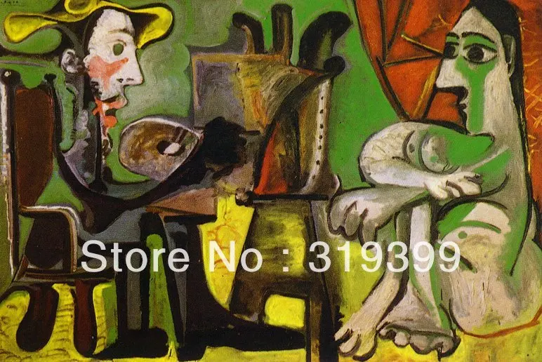 

Oil Painting Reproduction on Linen canvas,painter-and-his-model-1963 by pable picasso,Museum Quality,Free fast shipping,HANDMADE