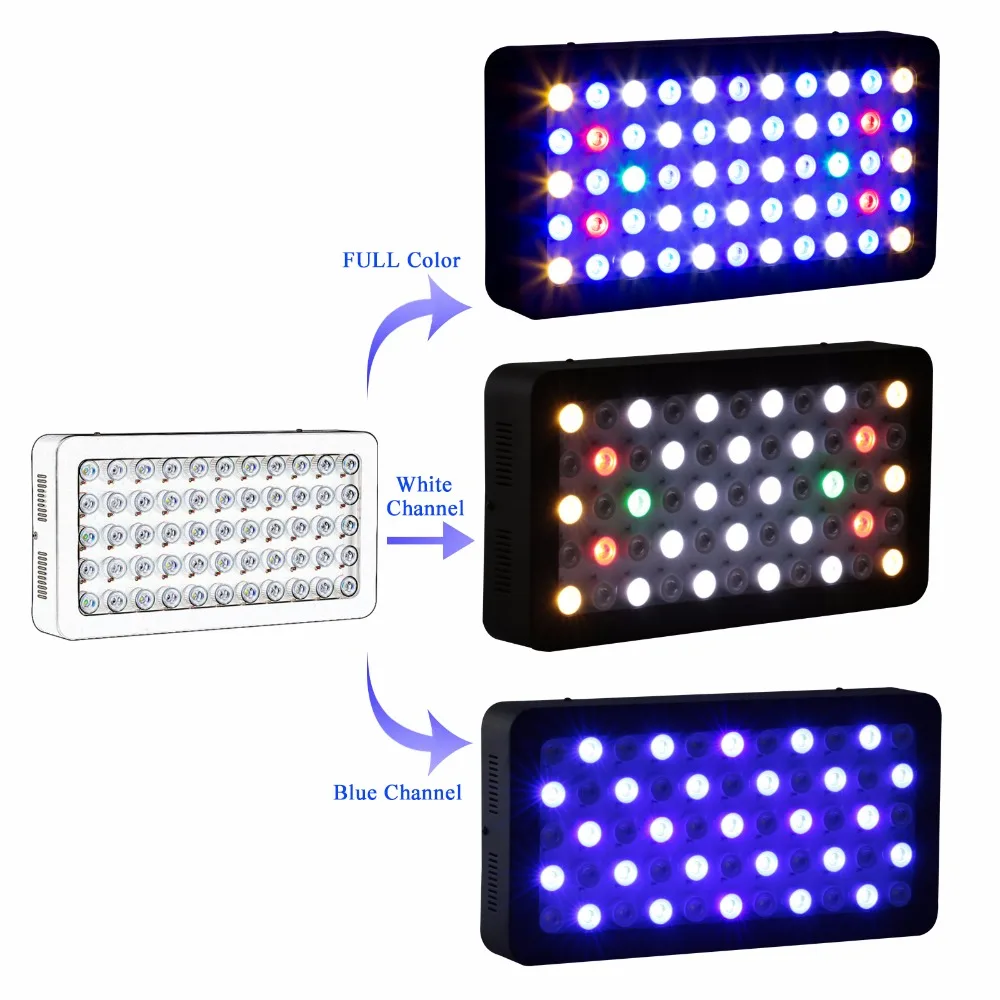 Luz Led regulable de espectro completo de 165w para acuario, iluminación de Coral de arrecife para acuario marino, lámpara Led en Stock en EE. UU./DE/CA/AU