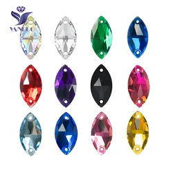 YANRUO 3223 Navette Horse Eyes Shape Sew On Crystal Glass flat back Rhinestones AAAAA Quality Stones For Clothes