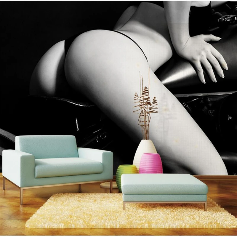 

wellyu papel de parede para quarto Custom wallpaper Lying on the motorcycle sexy beauty wall decoration painting tapety