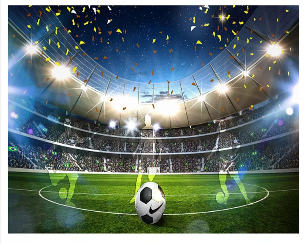 beibehang HD fashion dream wallpaper huge football field 3D backdrop decorative painting papel de parede wallpaper for walls 3 d