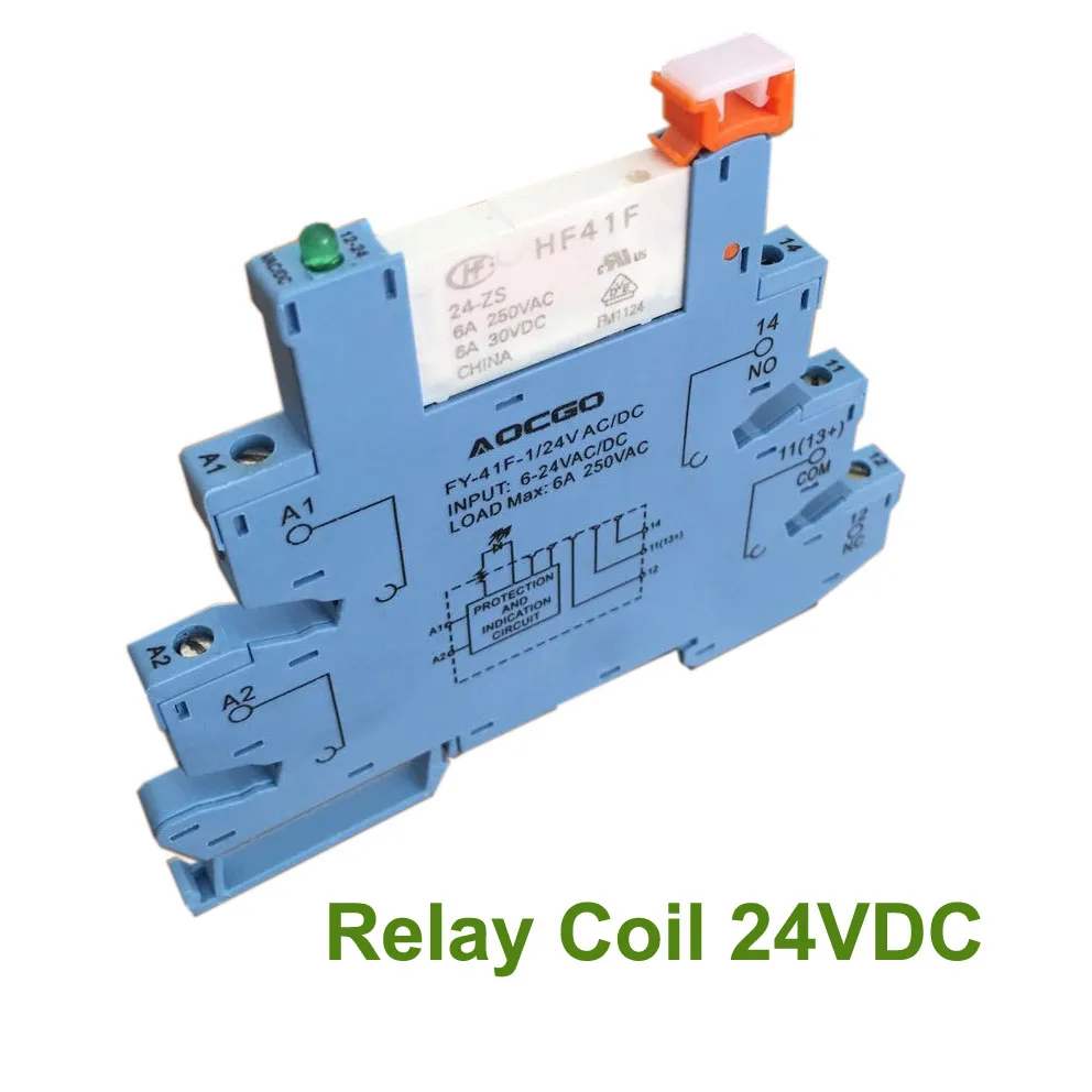 Slim Relay Mount On Screw Socket with LED and Protection Circuit 24VDC/AC