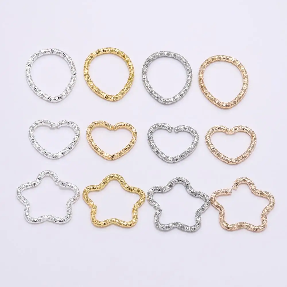 50pcs 16.5 millimetri Oro Star Anelli di Salto Contorto Split Rings Connettori Fai Da Te Pendenti E Ciondoli Branelli Del Distanziatore Per I Monili