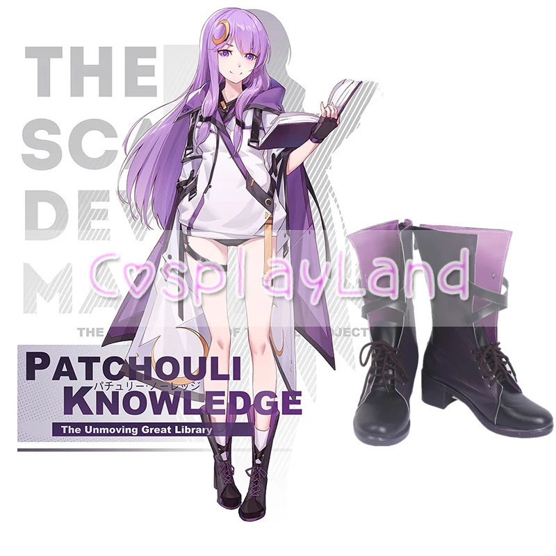 

Touhou Project Patchouli Knowledge Cosplay Shoes Boots Cosplay Costume Accessories For Women Shoes Custom Made Halloween Party