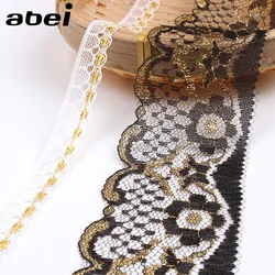 20 Yards Nero/Oro Del Merletto Del Nastro di Cucito FAI Da TE Guarnizioni Accessori di Abbigliamento Artigianale Regalo di Nozze Decorazione Floreale Del Merletto Trim Fornitore