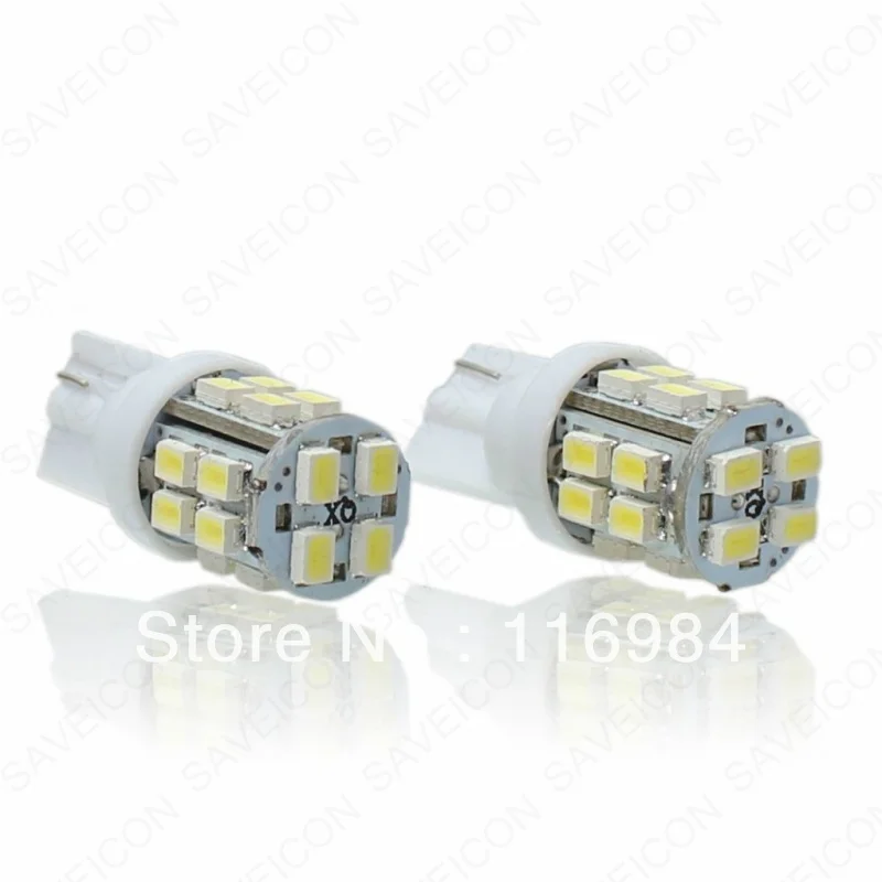 2PCS White Super Bright T10 194 168 921 2825 W5W 20 SMD LED Car Lights Bulb