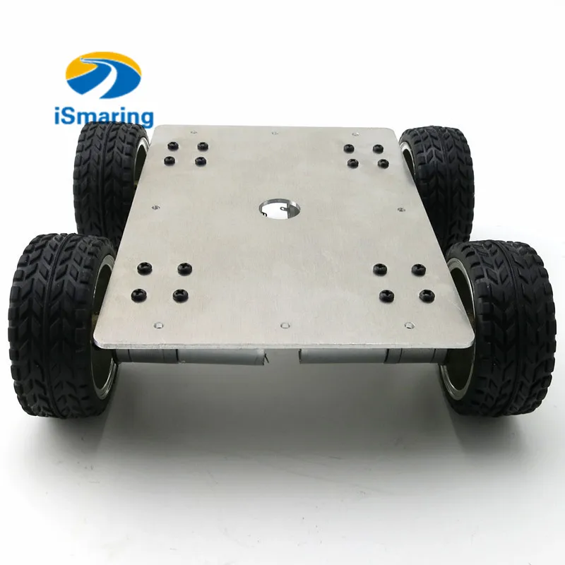 

iSmaring 4WD Car Tracking Robot Smart Car 4 Wheel Drive Chassis with 4pcs 25 Type Gear Motor Wheel Diameter 65mm