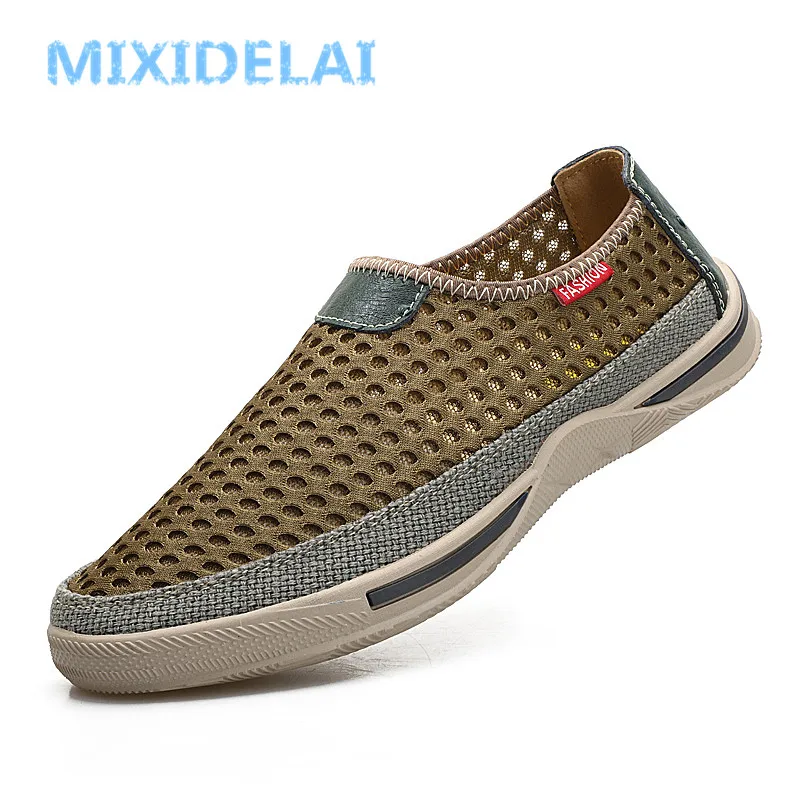 MIXIDELAI Men Shoes New Fashion Sneakers Brand Mesh Shoes High Quality Breathable Sneakers Slip on Summer Casual Shoes For Men