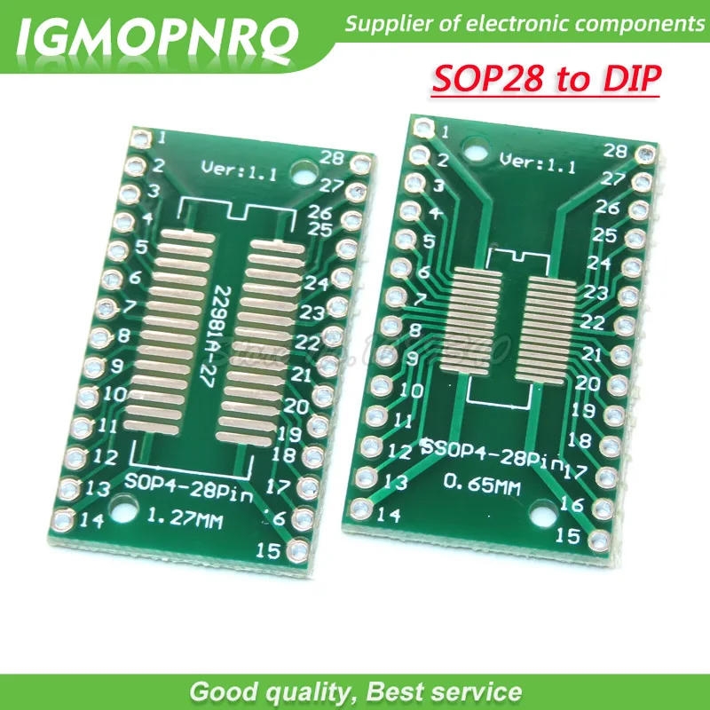 10PCS TSSOP28 SSOP28 SOP28 to DIP28 Transfer Board DIP Pin Board Pitch Adapter TSSOP-28 SSOP-28 SOP-28 to DIP-28
