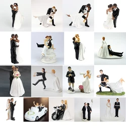 2024 Cake Toppers Dolls Bride and Groom Figurines Funny Wedding Cake Toppers Stand Topper Decoration Supplies Marry Figurine