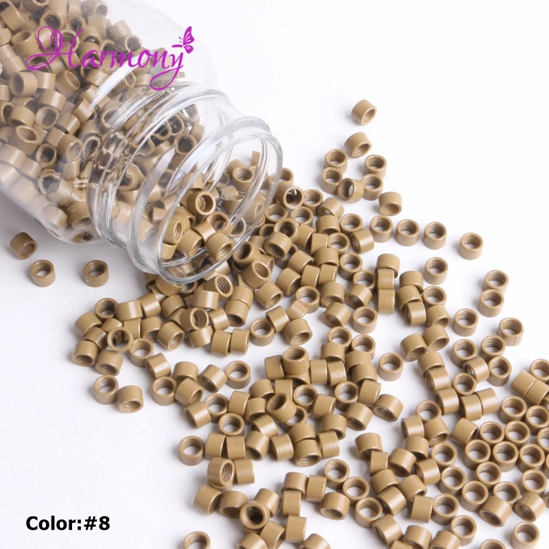 Harmonie Plus – extensions de cheveux, 1000 pièces, 3.5x2.0x2.0mm, Micro anneaux en Aluminium, perles, liens avec vis, i-tip