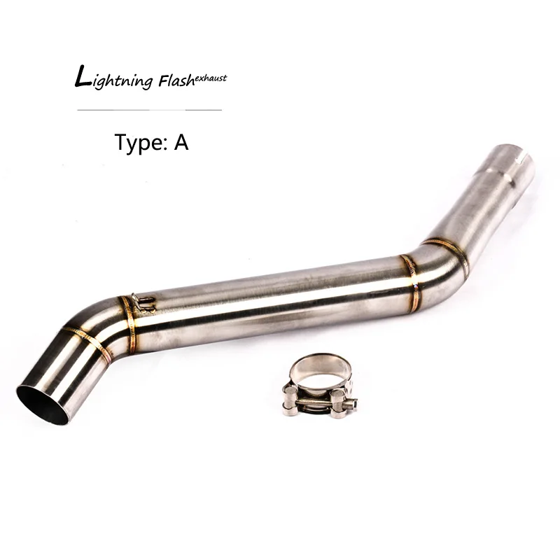 Mid Pipe for CFMOTO NK 650 MT NK 400 Exhaust Pipe Slip On 51mm Motorcycle Rear Escape Stainless Steel Middle Converter Half Blue