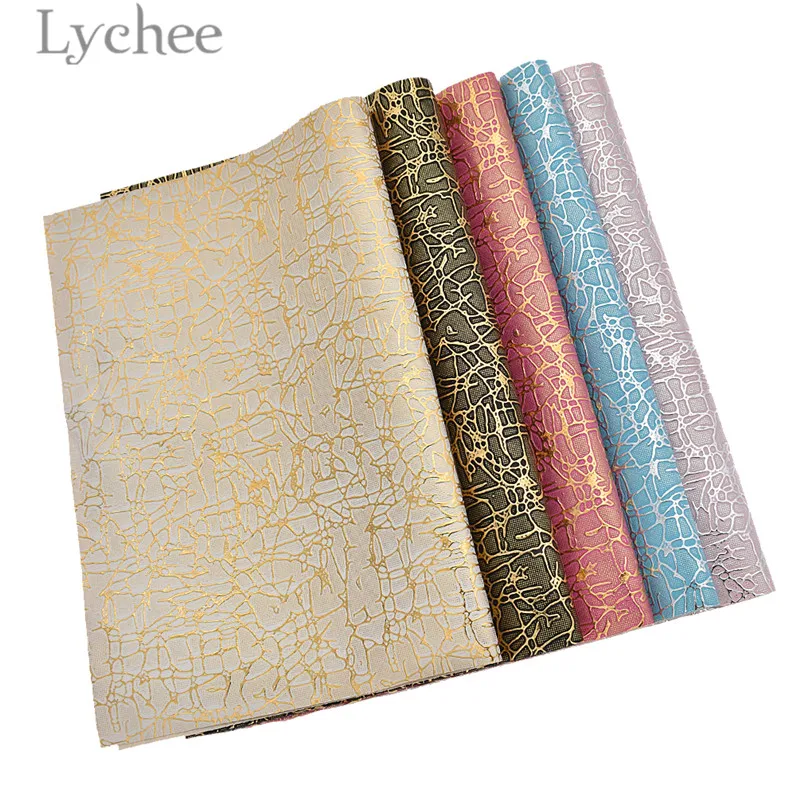 Lychee Life 1Pcs/lot A4 Stripe Grid Fake Leather Fabric High Quality Synthetic Leather DIY Material For Garments Handbag Belts