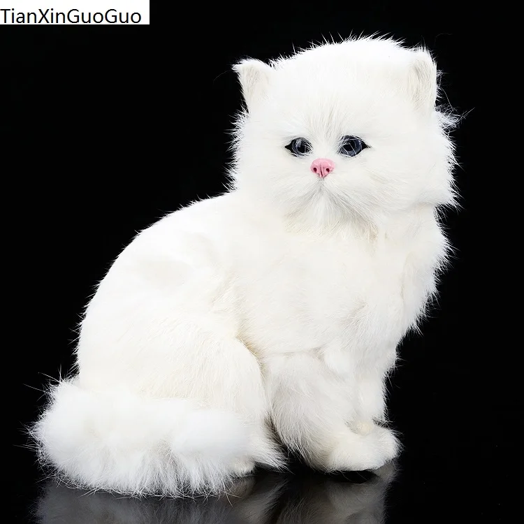 

simulation Persian cat hard model,polyethylene&furs white cat large 16x10x18cm handicraft,home decoration gift s0721