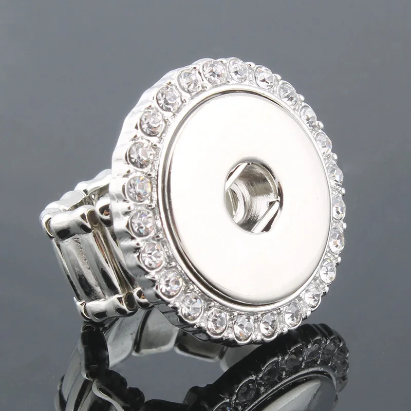 2017 Vintage DIY elastic snaps ring fit 18mm&12mm metal snap buttons women\'s fashion jewelry Men\'s ring one direction ZH001