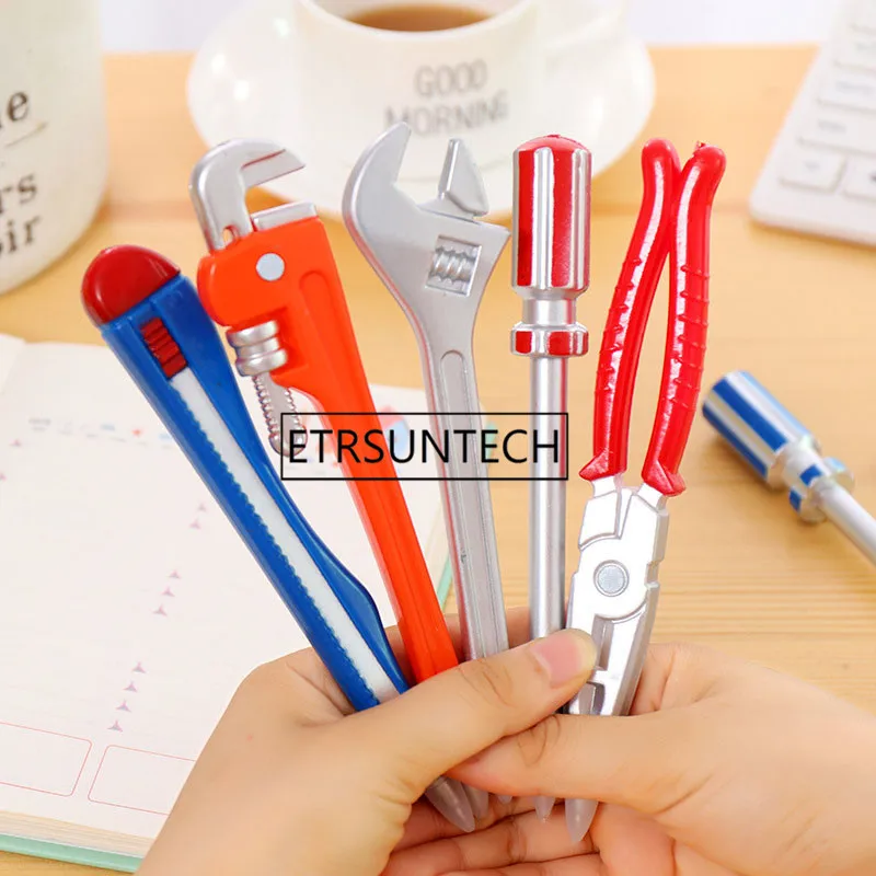 Creative Hardware Tools Ballpoint Pens Quality Pen Wrench Hammer Utility Knife Shape Writing Pen Party Favor Gift