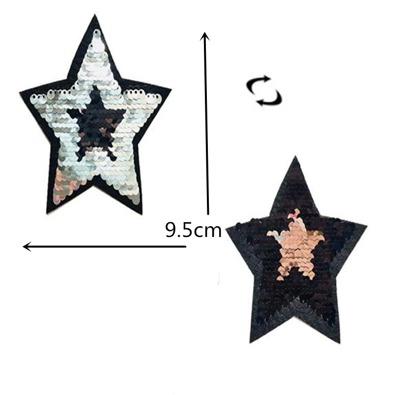 MIX Designs Reversible Change Color Sequins Patches Iron Sew On Patches For Clothes DIY Patch Applique Crafts