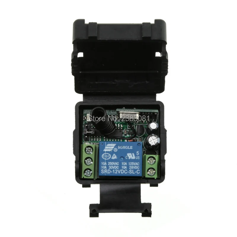 DC12V 24V 1CH Mini Wireless RF Remote Control Light Switch 10A Relay Output Radio Receiver Module+Transmitter Garage Doors/lamp