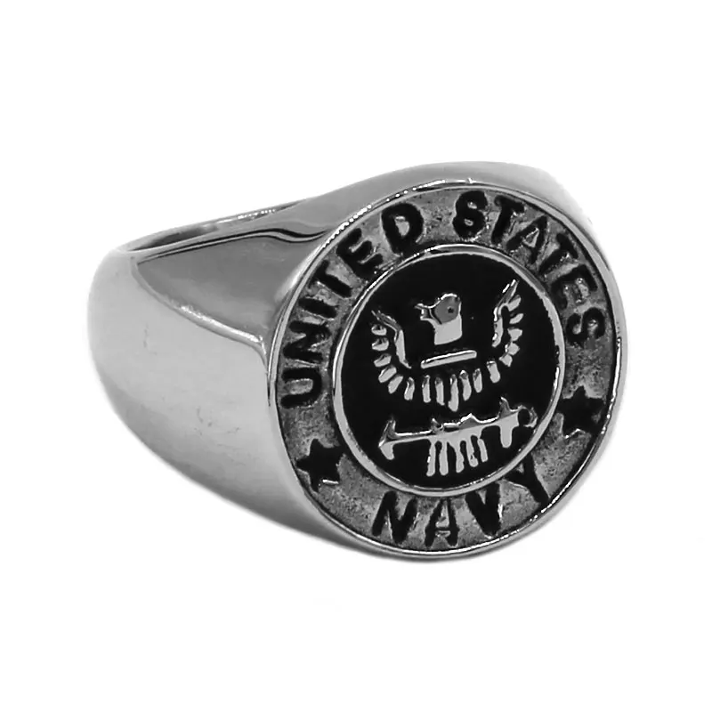 United States Marine Corps Army Air Force Navy Ring Stainless Steel Jewelry Military Ring Biker Mens Ring SWR0757A