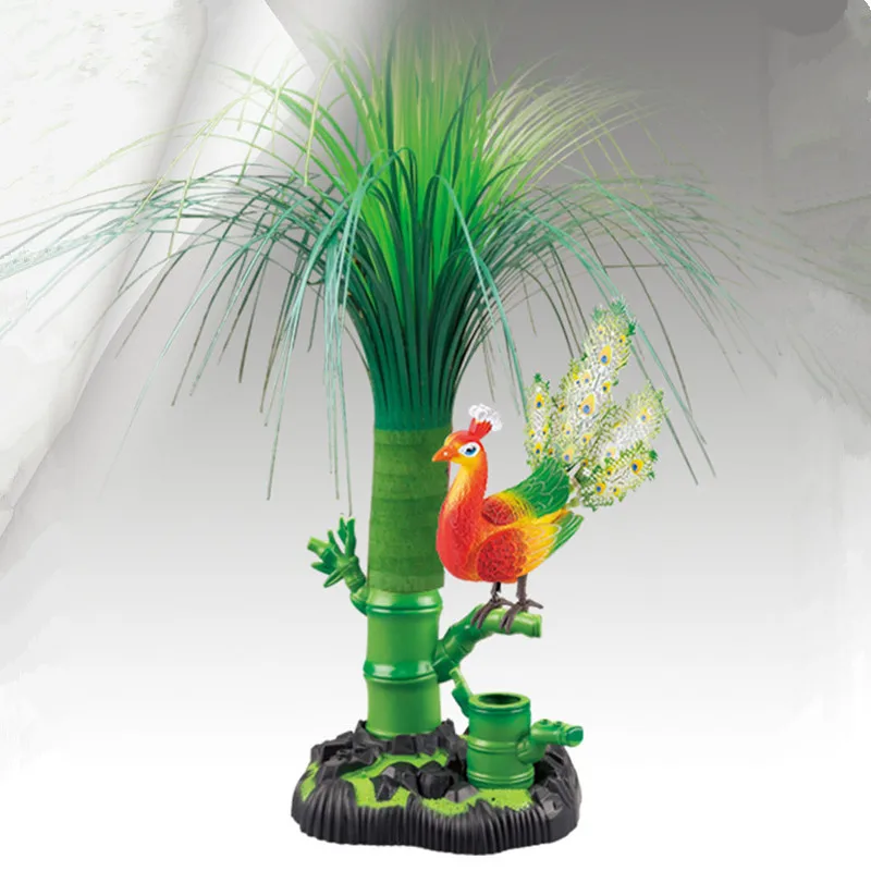 sound control peacock sounds bird 16x13x17cm ornament with artificial grass,home desk decoration creative gift a2107
