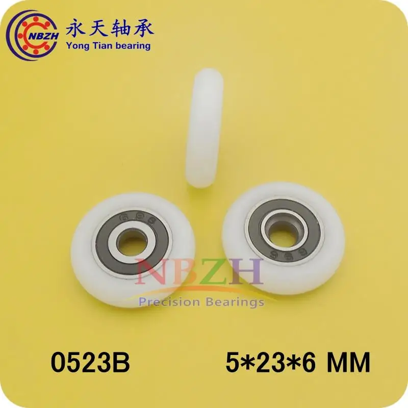 Free Shipping NBZH 5*23*6 MM 0523B shower room plastic pulley bearings 0523B 5*23*6 mm