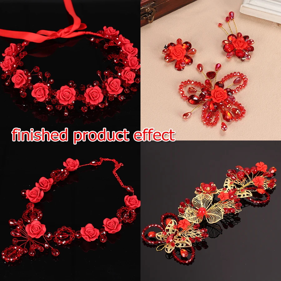 50pcs/lot 6/8/10mm aaa Red Round Rondelle Faceted Crystal Glass Loose Spacer Beads Waterdrop Teardrop For Bridal Jewelry Making