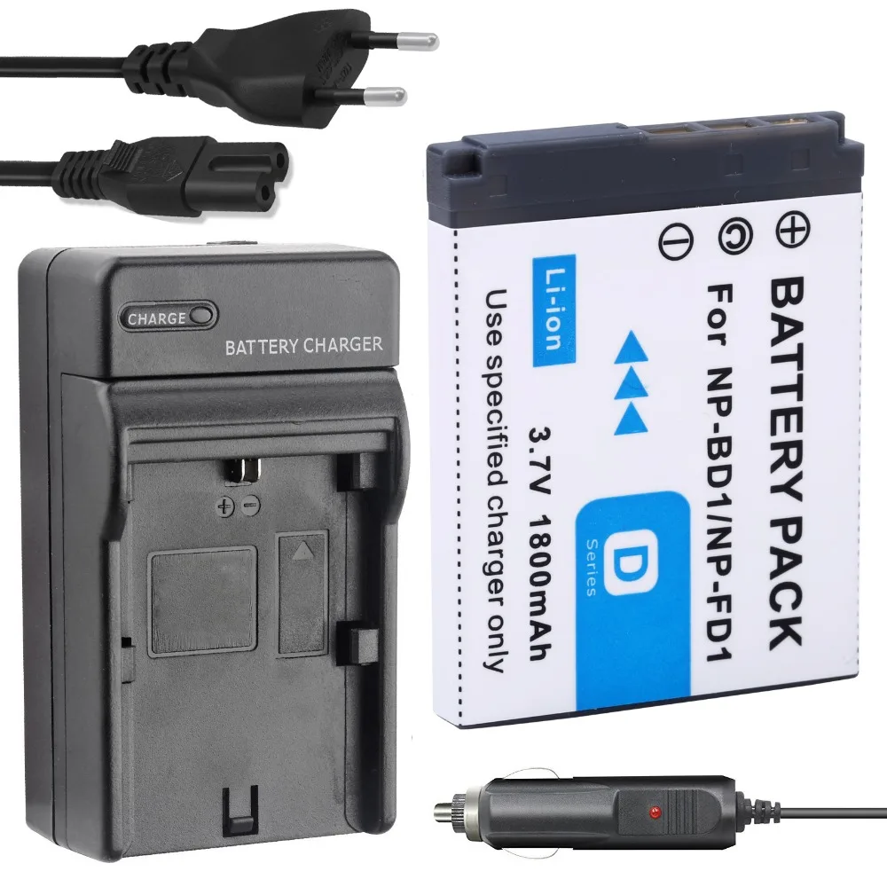 PROBTY NP-BD1 NP BD1 Battery + Charger Kit for Sony Cyber-shot DSC-G3 T2 T70 T75 T77 DSC-T90 DSC-T200 DSC-T300 DSC-T500 Camera