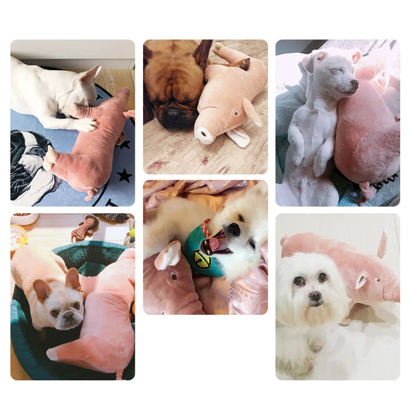 Pet Dogs Sleeping Pigs Toys Warm Soft Plush Cotton Sleeping Partner for Puppy Dog Chewing /Interactive Toy Pet Supplies