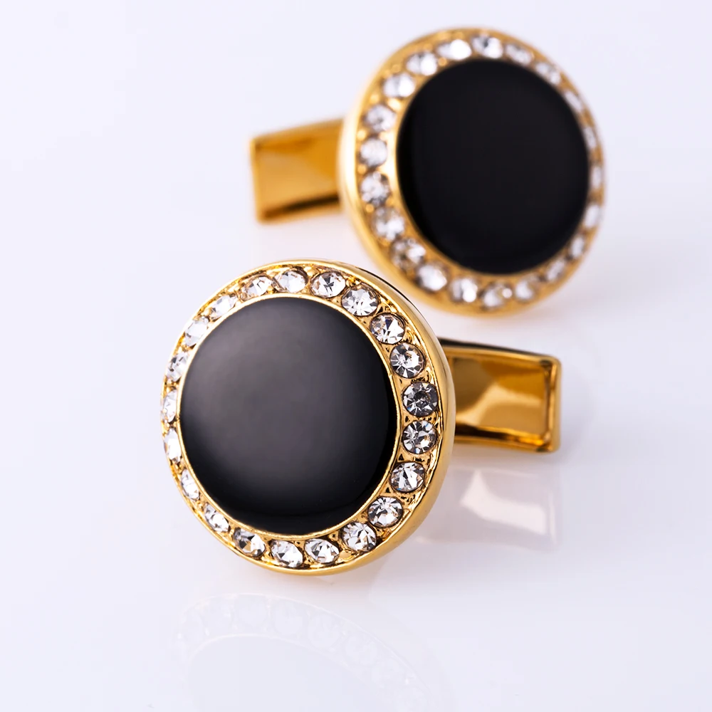 KFLK Luxury shirt HOT cufflink for mens Brand cuff button Crystal cuff link Gold High Quality gemelos abotoaduras Jewelry