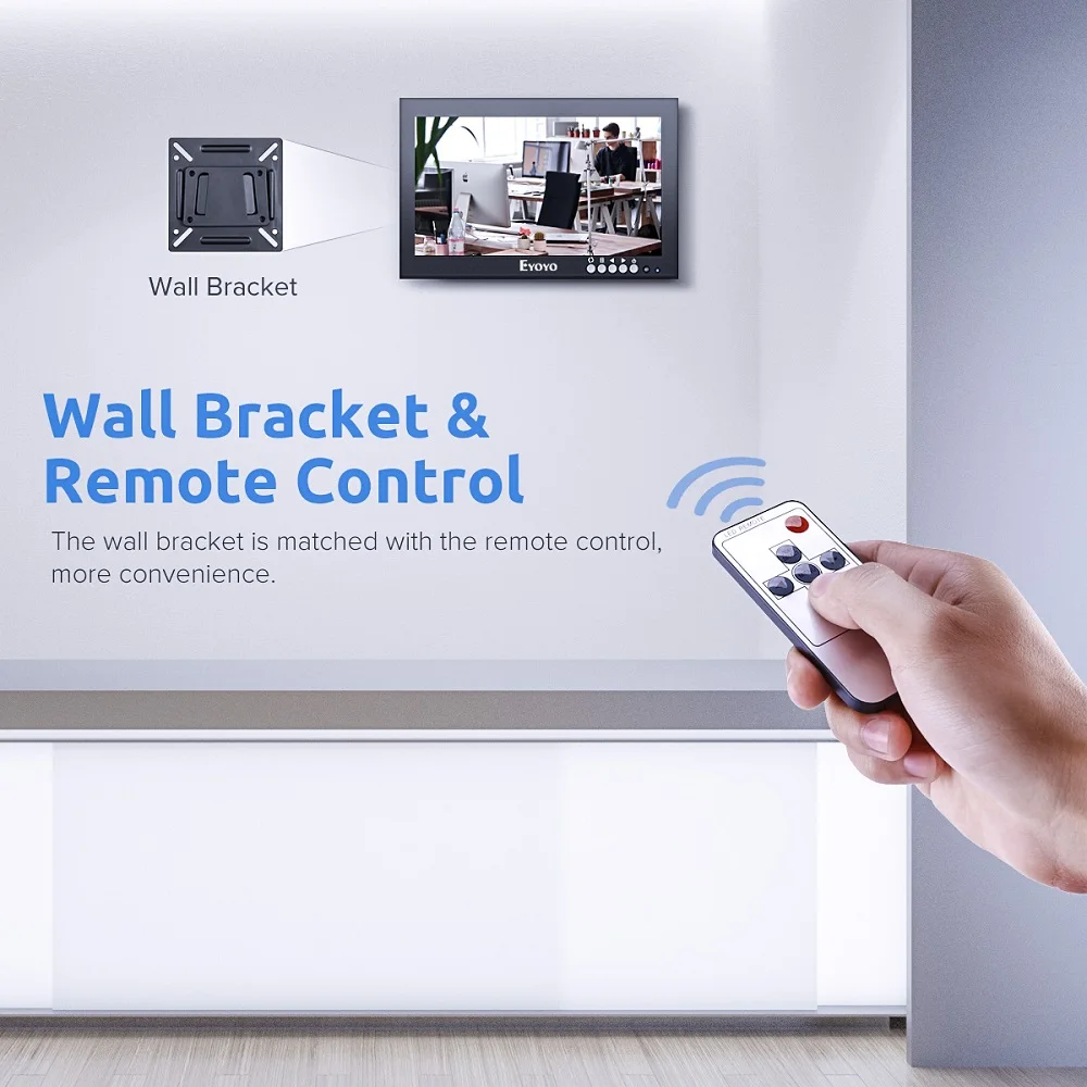 Eyoyo EM08G 8 Inch HDMI Small Monitor 1280X720 IPS Display Computer PC LCD Screen with VGA AV BNC for PC TV CCTV Camera Security