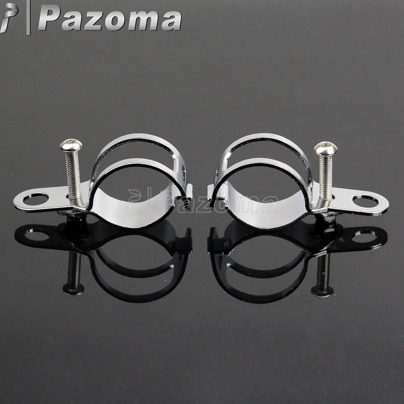 Motorcycle Chrome Supermoto Turn Signal Light Mount Brackets 27mm-31mm Fork For Harley Yamaha Honda Dual Sport Bikes