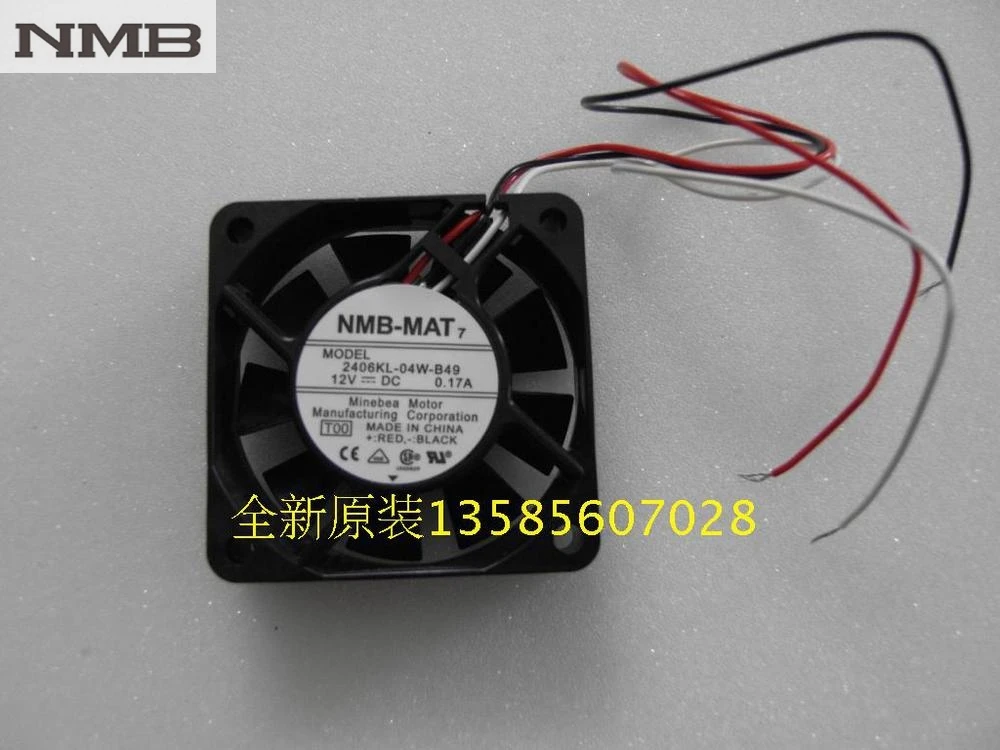 

For NMB 2406KL-04W-B49 6015 60*60*15mm DC12V 3 line axial cooling fan