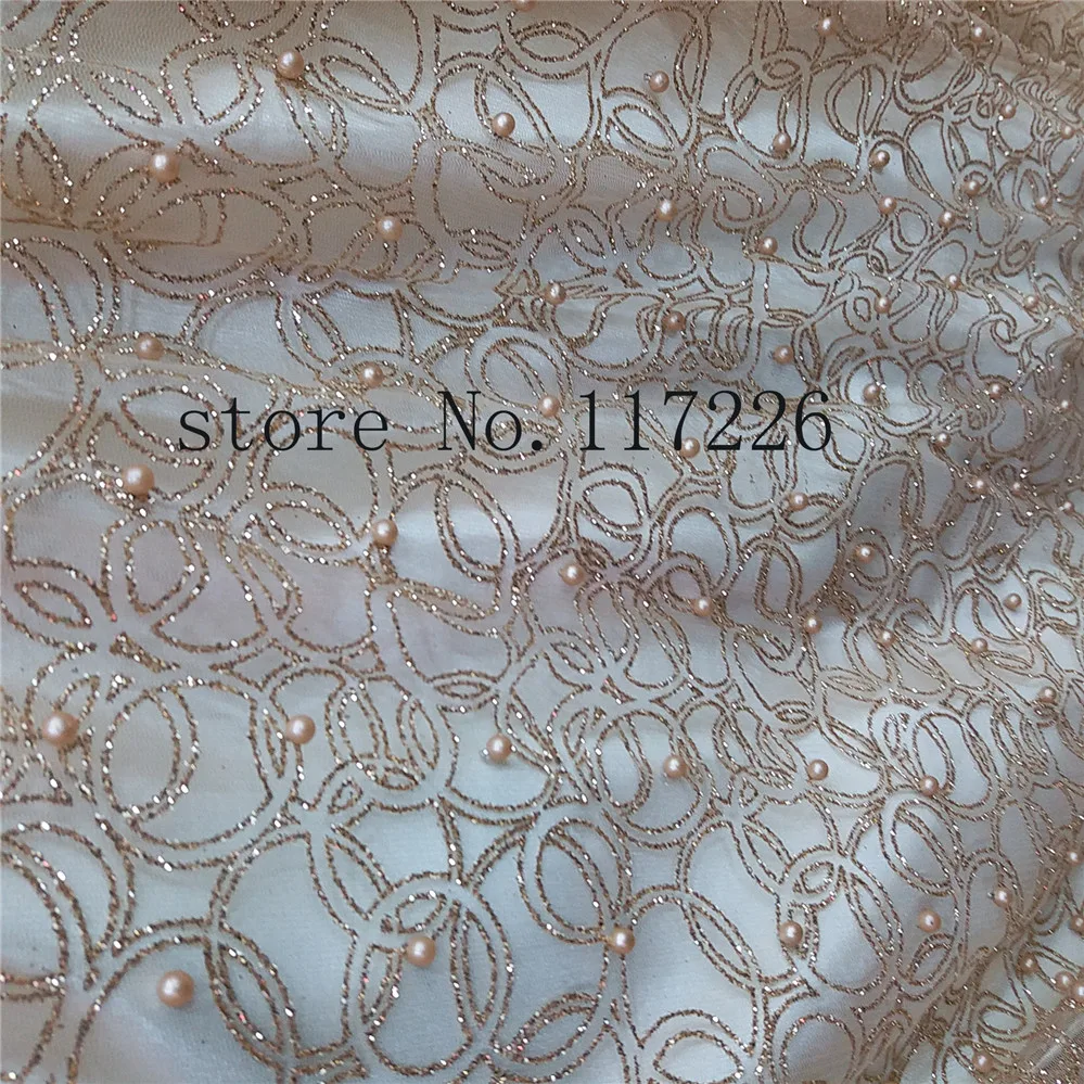 

Top sales New design JRB-65154 African shinny glitter Guipure Lace Africa Cord Lace Fabric with glued glitter and beads