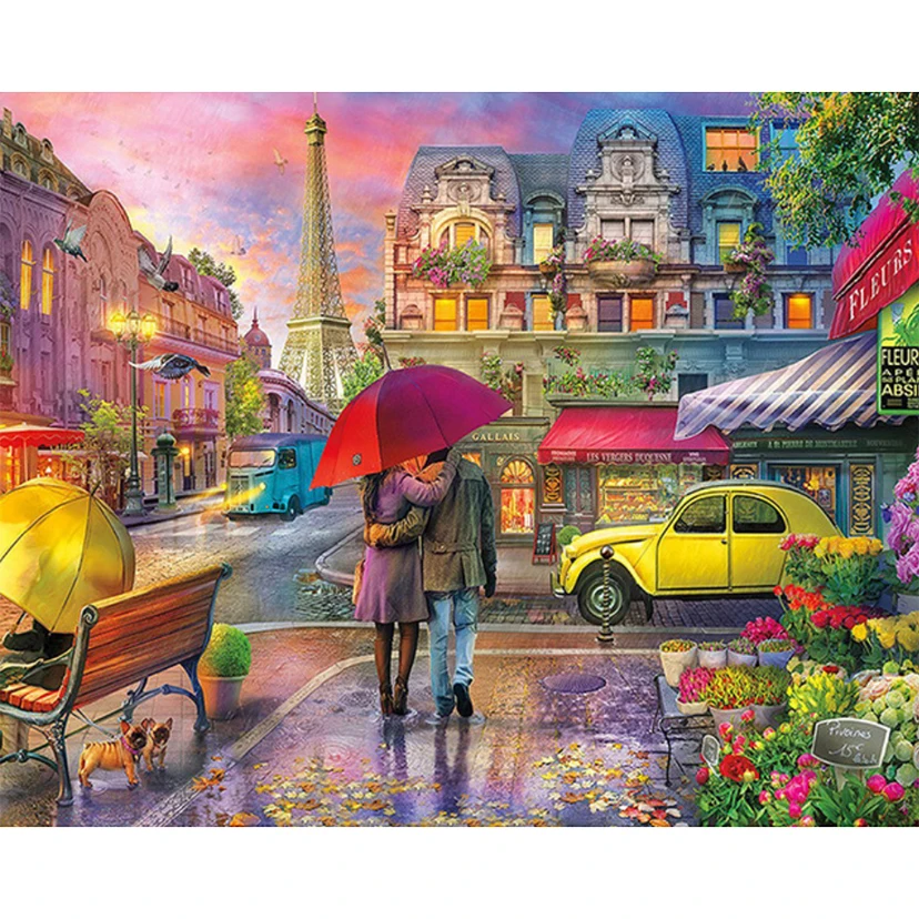 

5D DIY Diamond Painting Lover scenery Cross Stitch Diamond Embroidery Landscape Full Round rhinestones Christmas gift WG1019