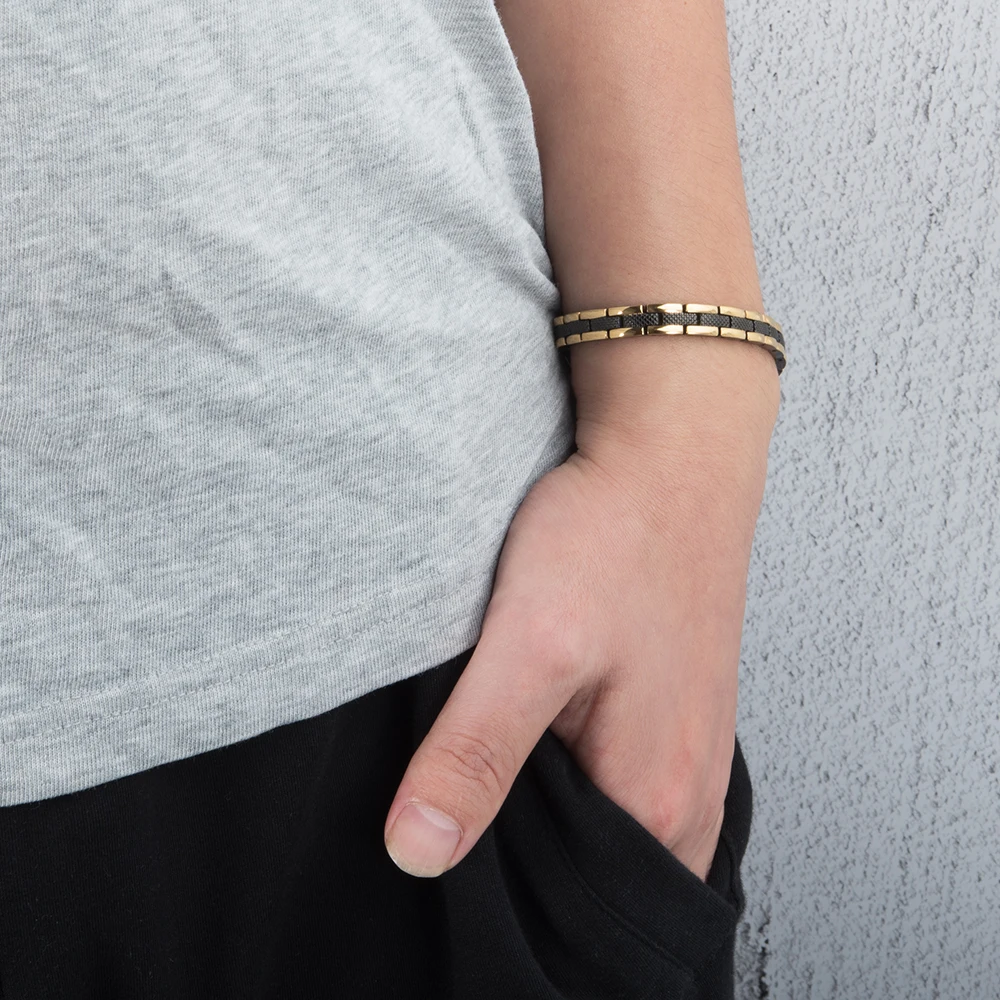 Vinterly Steel Magnetic Bracelet Women Gold-color Chain Germanium Energy Hologram Trendy Stainless Jewelry for Female Waterproof