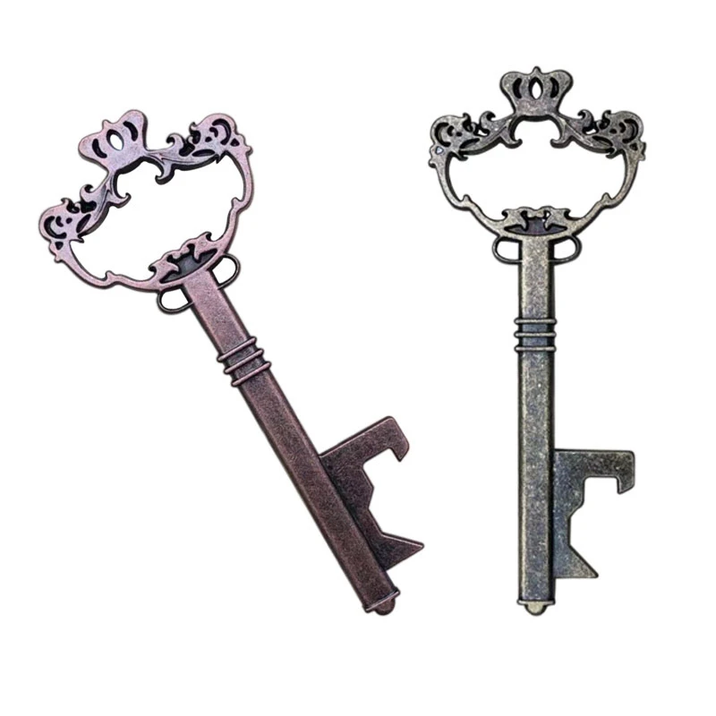 

500pcs Key Shaped Bottle Opener Keychain Zinc Alloy Crown Beer Wine Bottle Opener Unique Creative Gift Wedding Party Favors