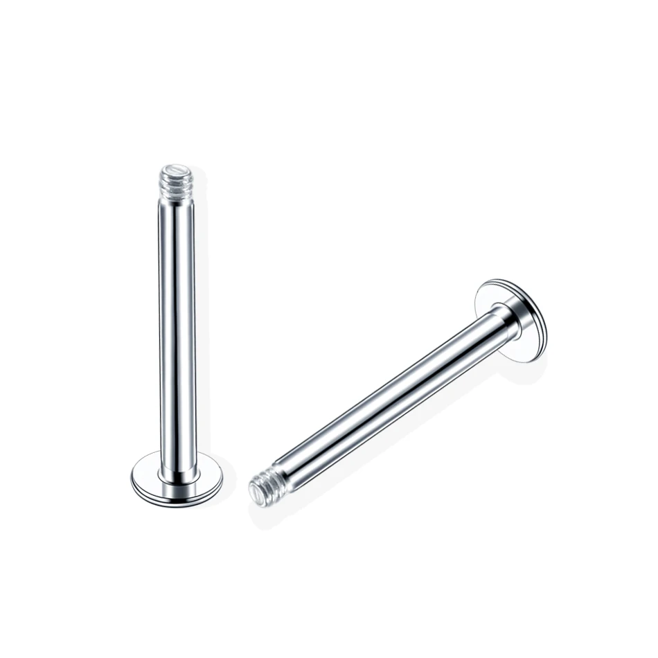 100pcs/lot Steel 14G 16G Steel Labret Ring Bar End Earring Studs Lip Piercings Tragus - Post Only No Ends in Gauges Body Jewelry