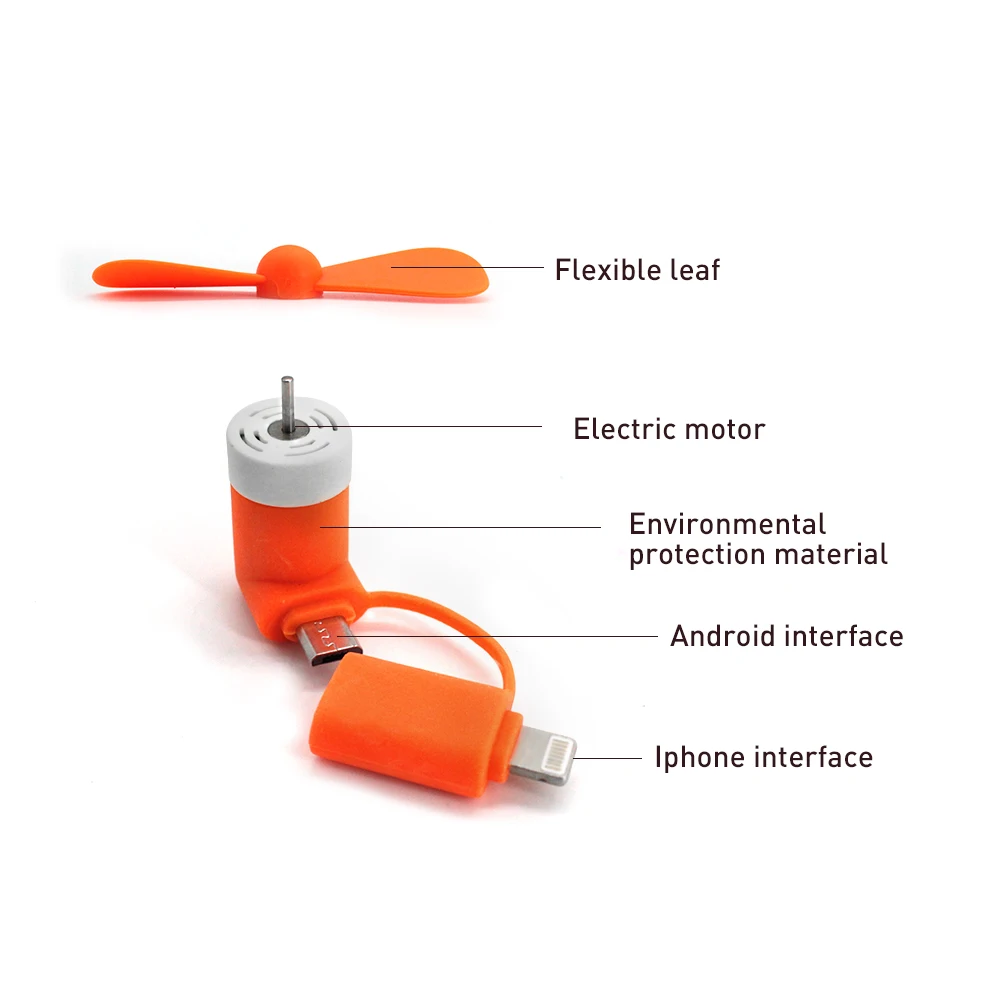 Mini ventilateur USB Portable 2 en 1 OTG, pour iPhone 5 6 7, Samsung HTC Sony Android, Micro USB, Gadget