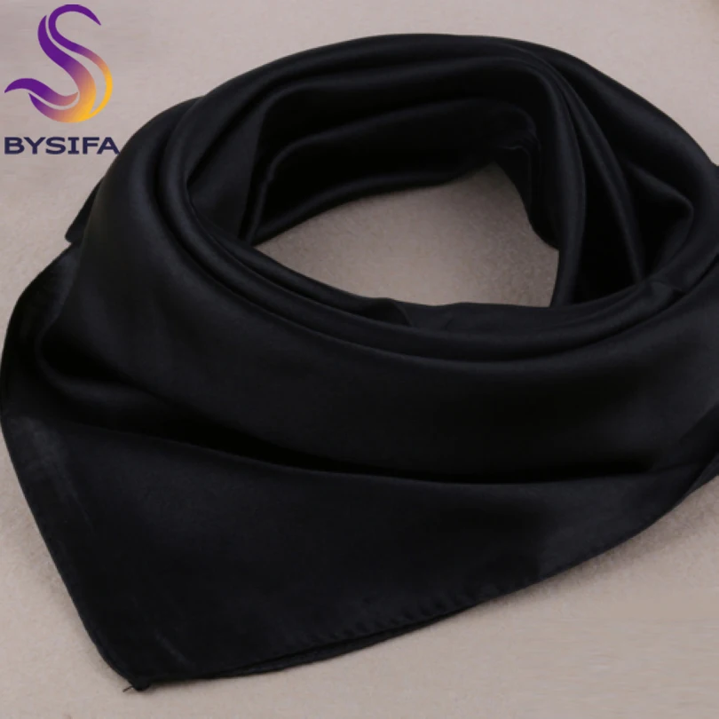 Solid Color Silk Scarf Female Summer All-match Single Nude Color Small Scarf Silk Scarf 60*60cm New Design Solid Square Scarves