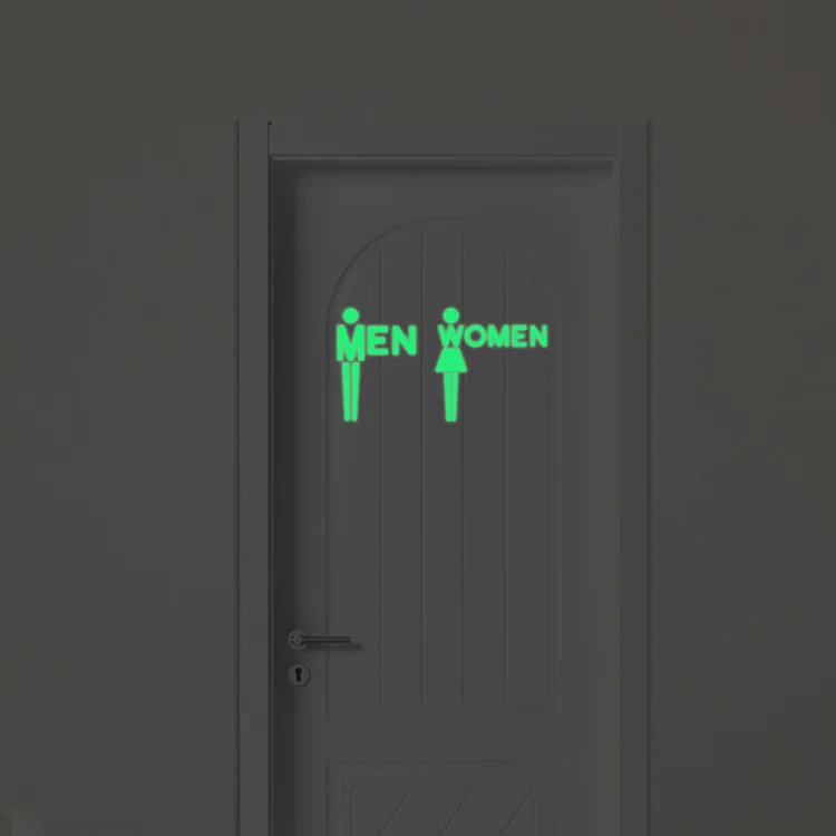 Kreative leuchtende Aufkleber für Männer und Frauen, für Toilettentüren, Wand, leuchten im Dunkeln, Wanddekoration, fluoreszierende Badezimmer-Heimdekoration, Aufkleber – Detail 6